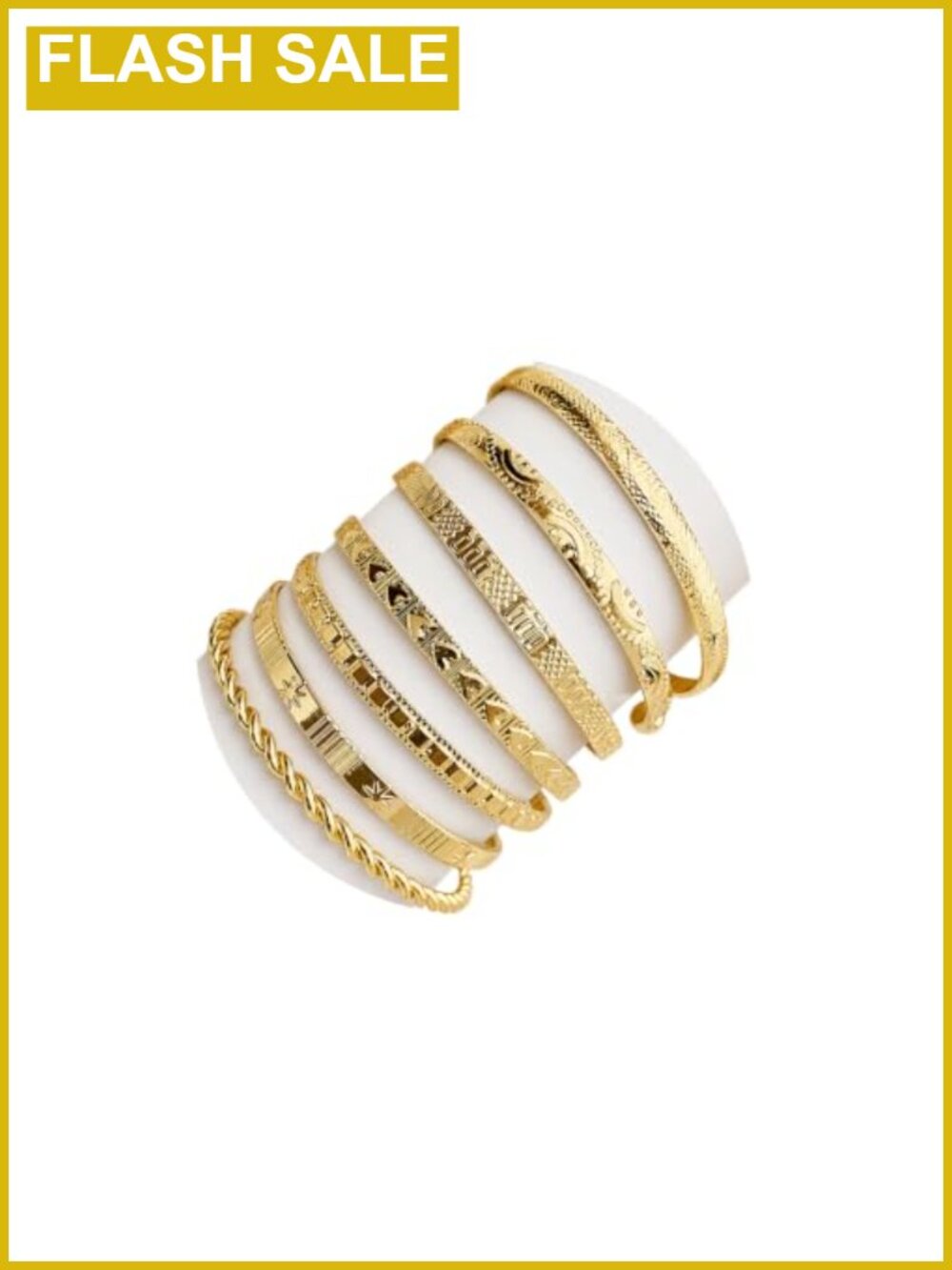 14k Gold Plated Stackable Cuff Bracelet Set Adjustable Hypoallergenic Boho
